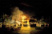 Thomas Luny Bombardment of Algiers oil painting